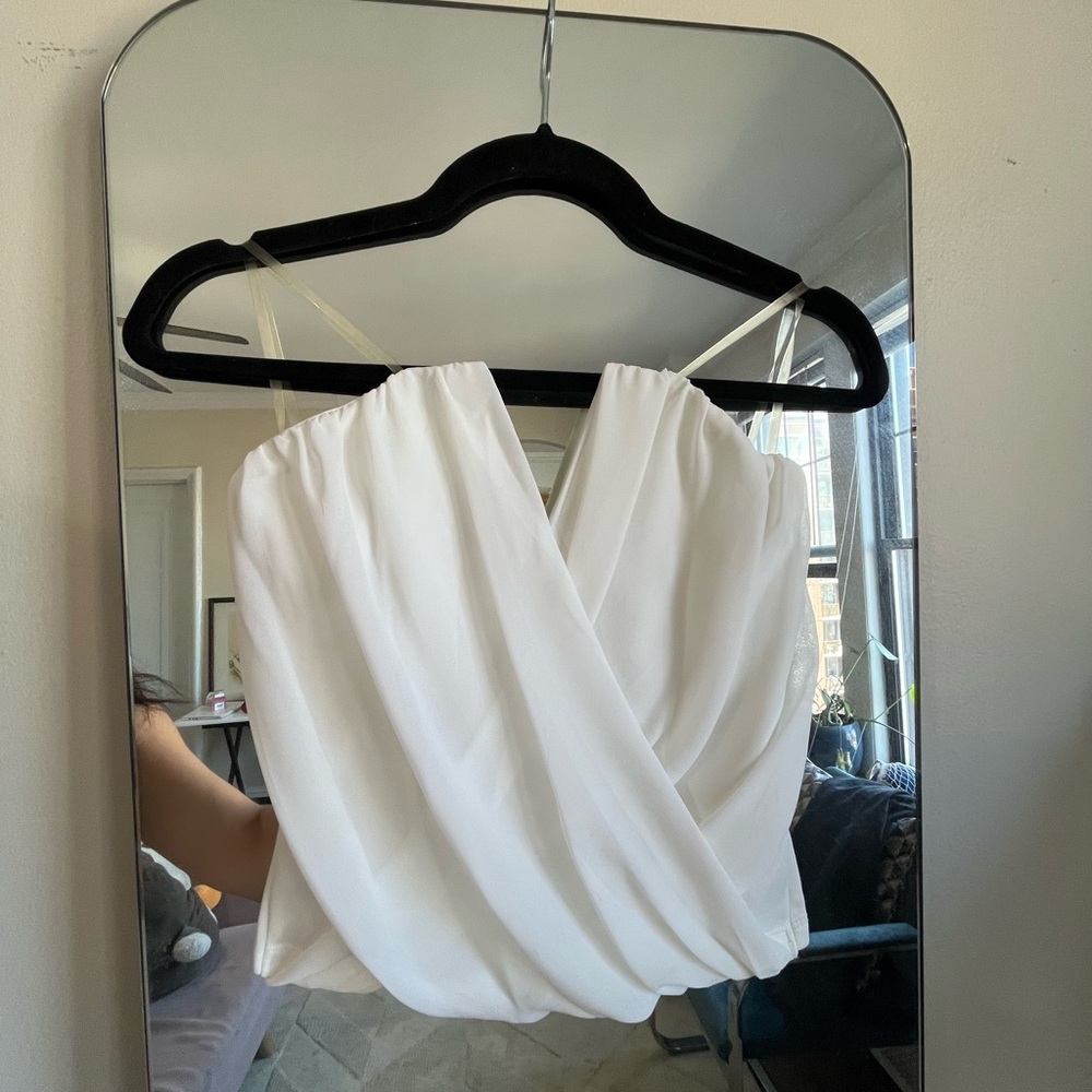 Elegant White Draped Top